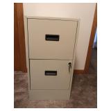 Two drawer filing cabinet with locking drawer