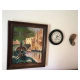 W Boysen painting, clock and baby Jesus