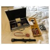 Gun cleaning kit and scope