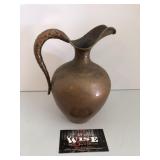 Hammered brass pitcher