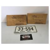 1963 Iowa farm trailer license plates