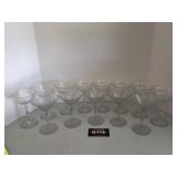 Clear martini and wine glasses