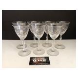 7-Clear stemmed glasses