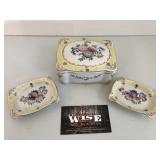 Occupied Japan ashtrays and matching container