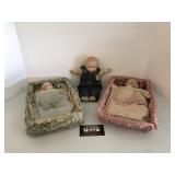 Vintage A.M. ceramic face sleeping eye dolls