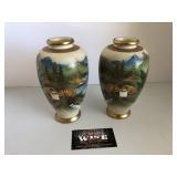 Handpainted Japan vases