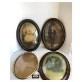 Beveled oval framed photos