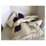 Crocheted blanket and pillow