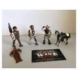 Cast iron soldier, cowboy, Native American, horse