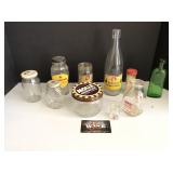 Vintage kitchen glass containersI: Carnation