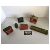 Vintage tobacco tins and pencil box
