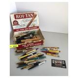 Vintage pens including bullet pencils