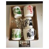 Hop Along Cassidy and Batman and robin cups with