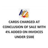 CARD AUTOMATICALLY CHARGED ON INVOICES UNDER $500