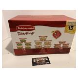 15 piece Rubbermaid food containers