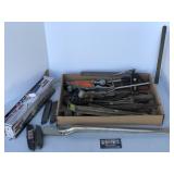 Suction gun, utility knives, files T-square