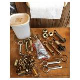 Implement pins in tote