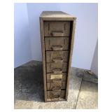 Seven drawer bolt bin and contents