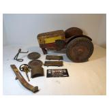 Tin toy tractor in pieces