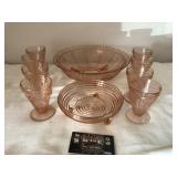 Pink depressionLarge bowl 10 1/2 inches small