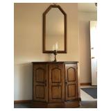 Cabinet, mirror and candle holder