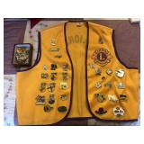 Lions club vest xl with pins