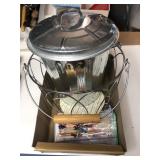 Miniature trashcan and toothpicks