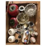 Candleholders and salt and pepper