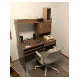 Computer desk and contents with chair in pad