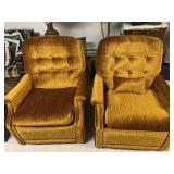 Gold Lounge Chairs x2