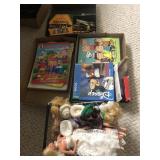 Barbies, coloring books, puzzles