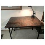Metal frame desk with Lamp