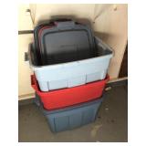 Three totes with lids