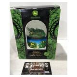 John Deere corn picker snow globe