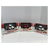 1/64 scale four-wheel-drive tractors, three