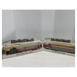 Diecast trucks, Mac flatbed, IH green holler,