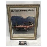 1972 Chevy Chevelle advertisement framed