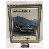 Chevy Chevelle advertisement framed