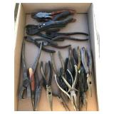 Needle nose pliers and Dykes