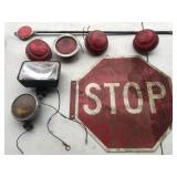 Lights and stop sign