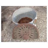 tractor seat and ribbed basket