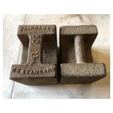 2- 50 LB Fairbanks scale weight