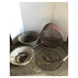 Vintage wire basket and enamel
