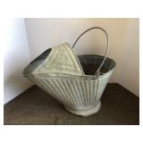 Vintage enamel coal bucket
