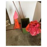 Safety cone and wire flags