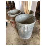 Galvanized trashcan