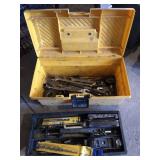 Yellow toolbox with contents