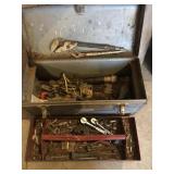 Metal toolbox with contents