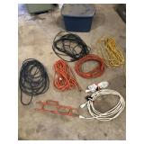 Extension cords with tote