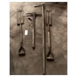 Open tiling spades and pickax